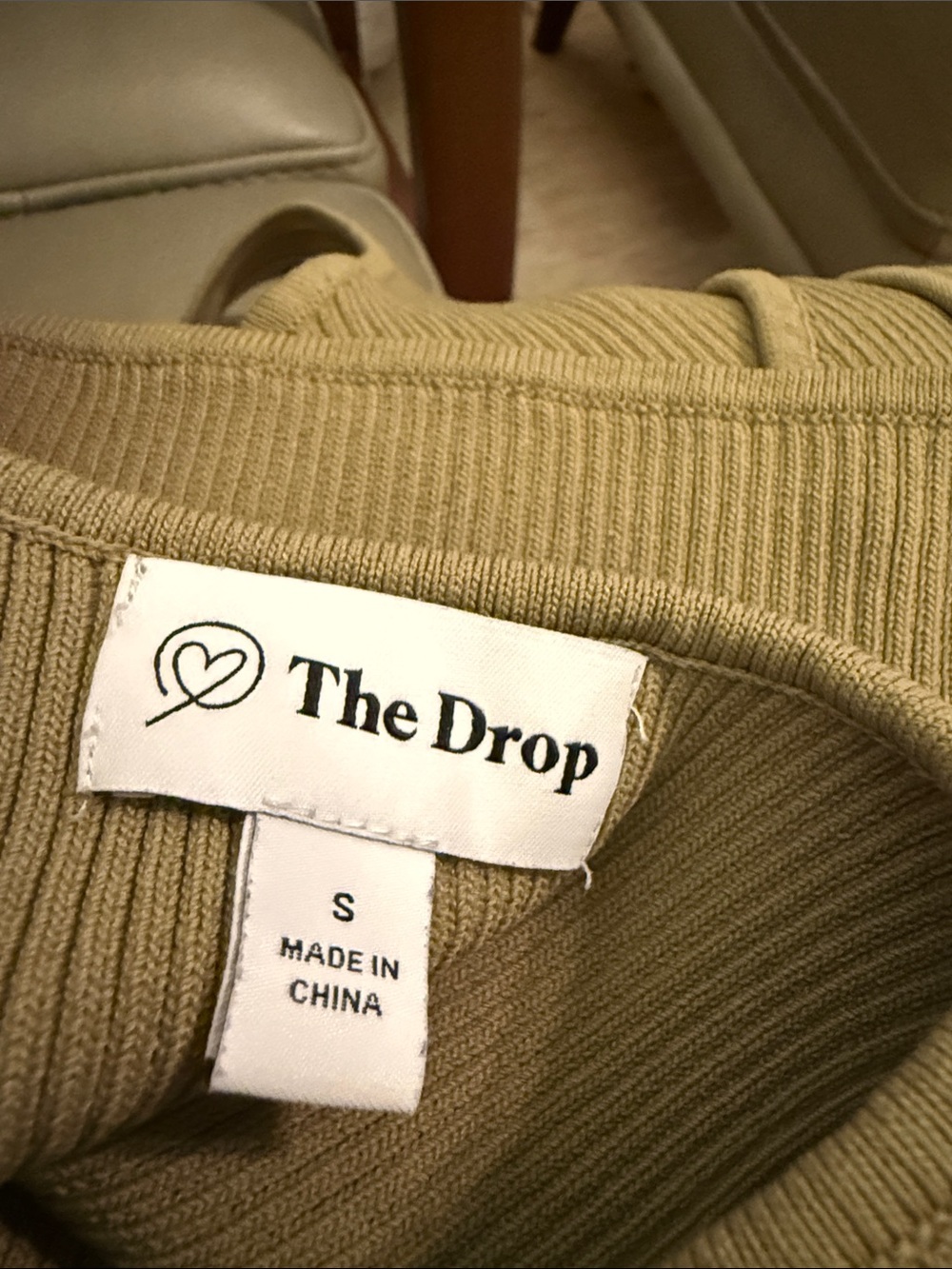 The Drop - Ribbed Square-Neck Olive Tank Top - Picture 5 of 6